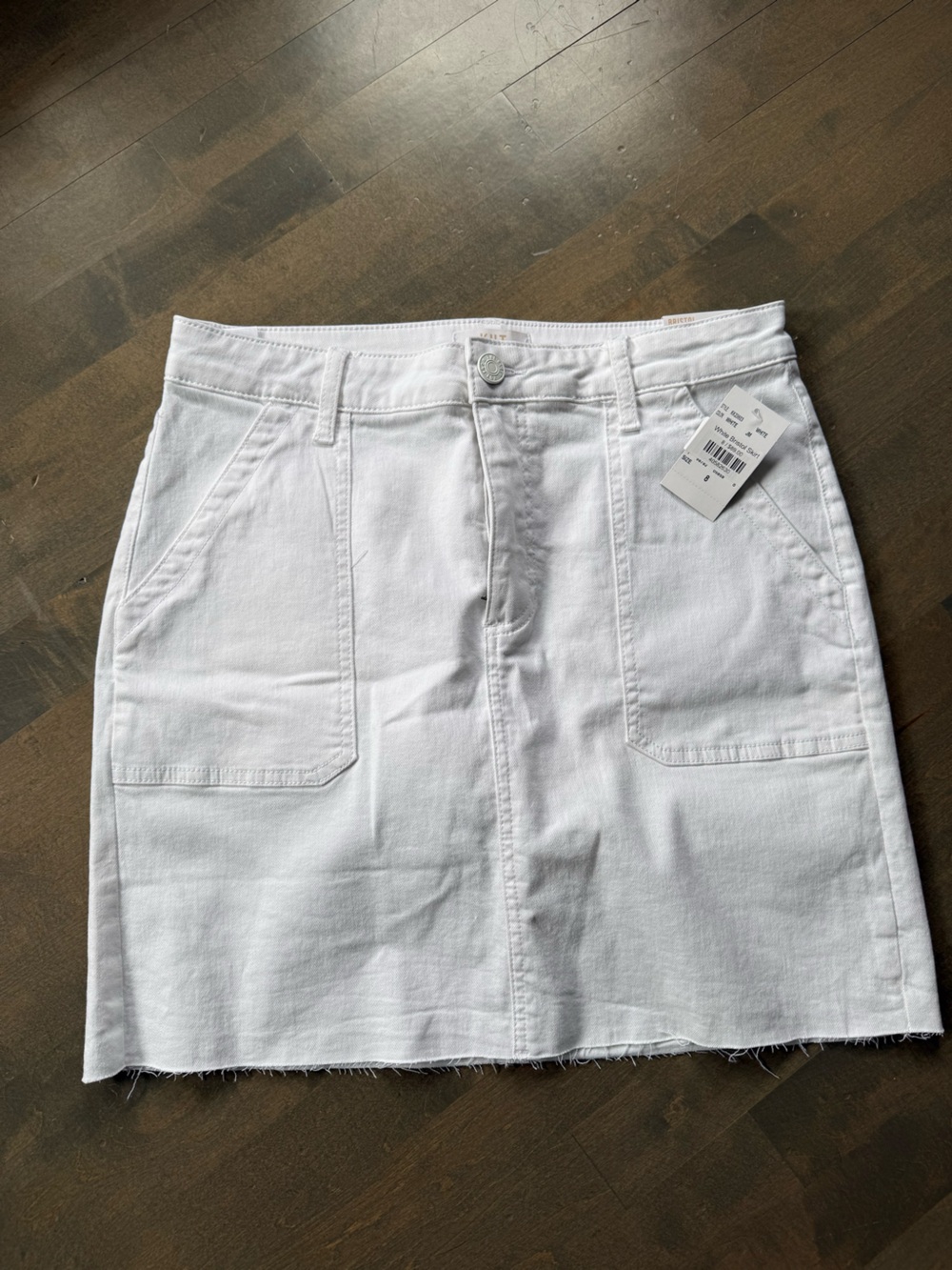 KUT from the Kloth White Bristol Utility Denim Skirt Size 8 NWT